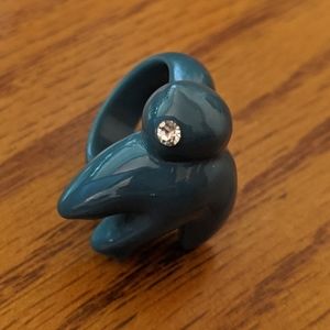 Marc by Marc Jacobs Plastic Blue Bird Ring w/ Gem
